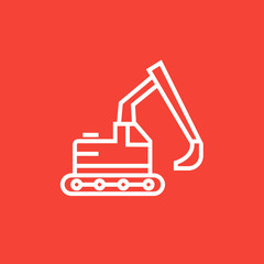 Excavator line icon.