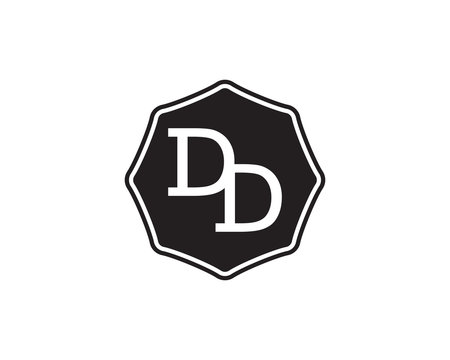 DD retro initial monogram letter logo. vintage label typography.