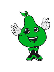 winner sign pear sweet cute toddler girl comic cartoon peace victory winner handzeichen