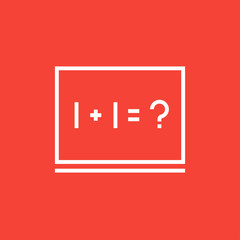 Obraz premium Maths example written on blackboard line icon.