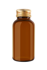 Medicine bottle of brown glass