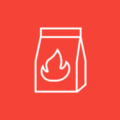 Take-away meals package line icon.