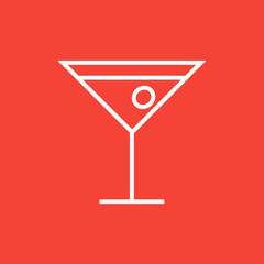 Cocktail glass line icon.