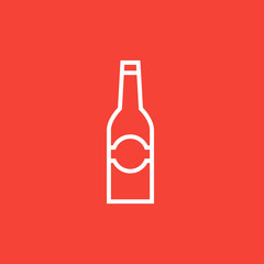 Glass bottle line icon.