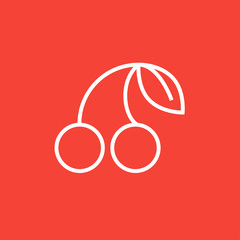 Obraz premium Cherry line icon.