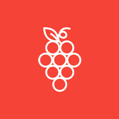 Bunch of grapes line icon.