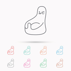 Baby wc icon. Child toilet sign.