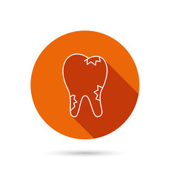 Caries icon. Tooth health sign.