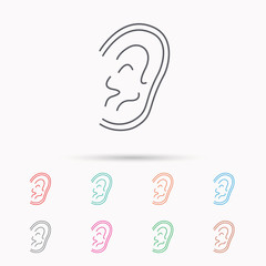 Ear icon. Hear or listen sign.