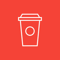 Disposable cup line icon.
