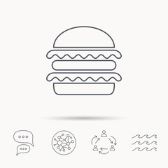 Hamburger icon. Fast food sign.
