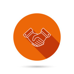 Handshake icon. Deal agreement sign.