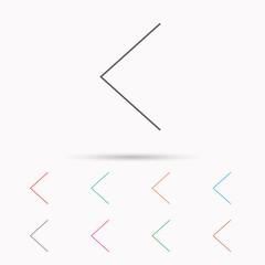 Left arrow icon. Previous sign.