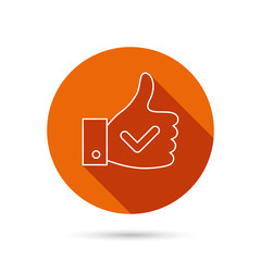 Thumb up like icon. Super cool vote sign.