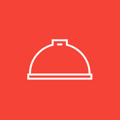Restaurant cloche line icon.