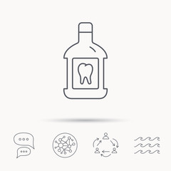 Mouthwash icon. Oral antibacterial liquid sign.