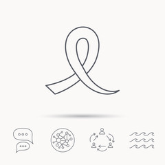 Awareness ribbon icon. Oncology sign.