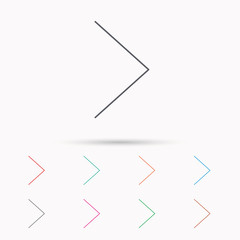 Right arrow icon. Forward sign.