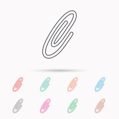 Safety pin icon. Paperclip sign.