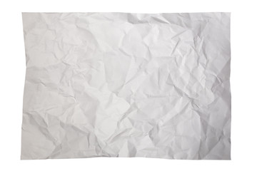 piece of Crumpled note paper on white background