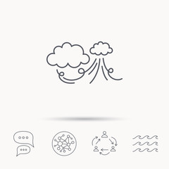 Wind icon. Cloud with storm sign.