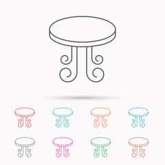 Vintage table icon. Furniture desk sign.