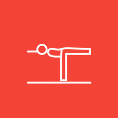 Man practicing yoga line icon.