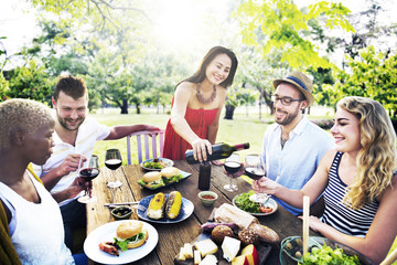Friends Outdoors Party Celebration Hanging out Concept