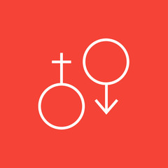 Obraz premium Male and female symbol line icon.