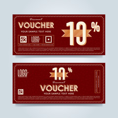 Gift discount voucher template, vector layout. Special offer coupon. Business voucher layout.