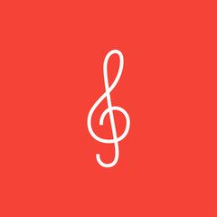 G-clef line icon.