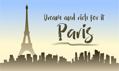 Illustration of paris silhouette