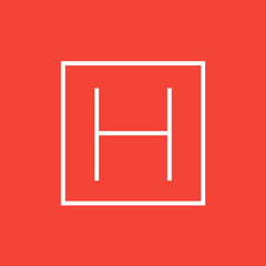 Hospital sign line icon.