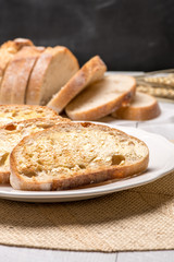 Breakfast table with toast
