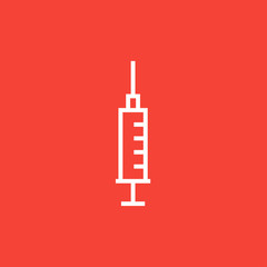 Syringe line icon.