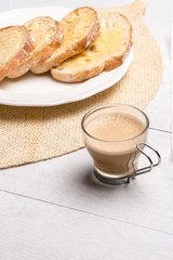 Breakfast table with toast
