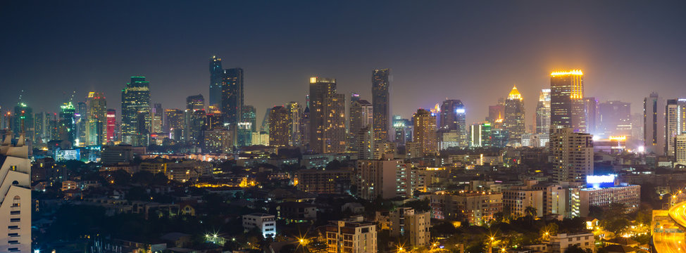 Bangkok cityscape, View high building in the business district a