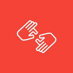 Finger language line icon.