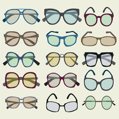 fashion  Set icon of colored  Sunglasses