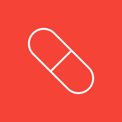 Capsule pill line icon.