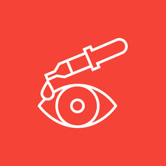 Pipette and eye line icon.