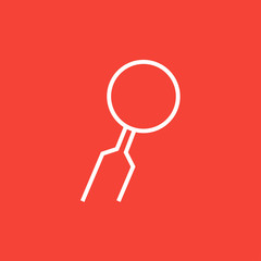 Dental mirror line icon.