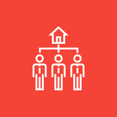 Three real estate agents line icon.