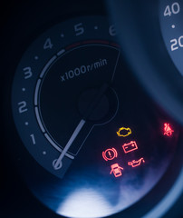 closeup car dashboard