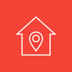 House with pointer line icon.