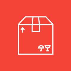 Obraz premium Carton package box line icon.