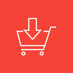 Online shopping cart line icon.