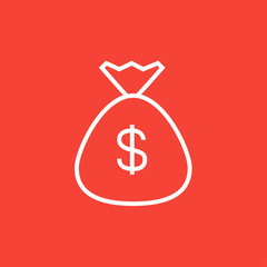 Money bag line icon.