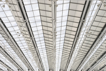 building construction of metal steel framework outdoors