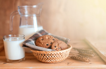 milk with chocolate biscuits cereals